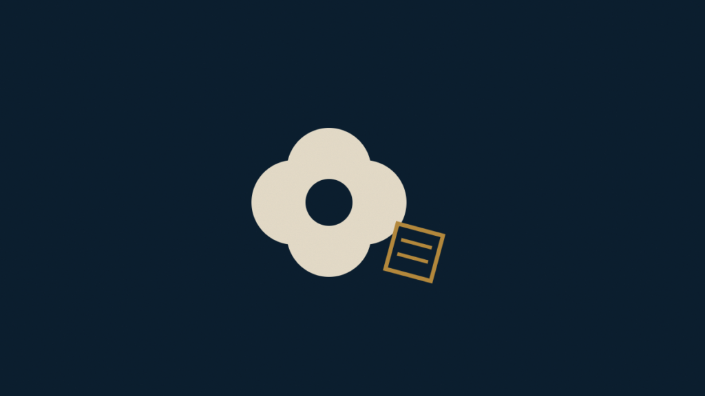 Minimalist beige emblem of a stylized four-lobed cotton boll with a dark center, accompanied by a small gold geometric square accent on a dark navy background, representing Sudan's cotton era and emerging patronage systems.